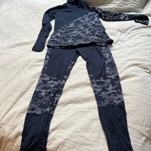 Smartwool Baselayer Set, Blue Camo, Women’s Medium